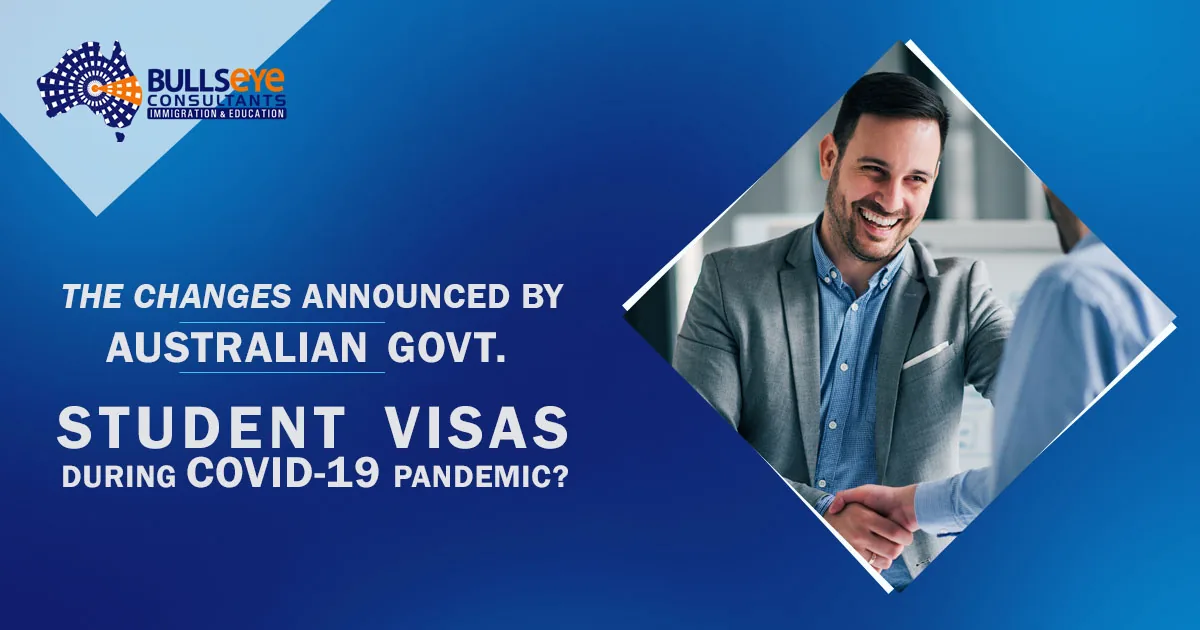 What are the changes announced by the Australian Government in student visas during COVID-19 pandemic